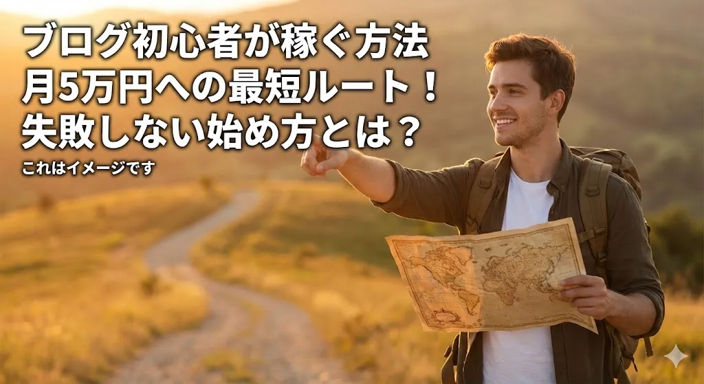 ブログ初心者が稼ぐ方法は？月5万円への近道と失敗しない始め方の地図アイキャッチ
