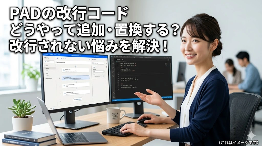 PADの改行コードはどう追加・置換する？テキストの改行がされない悩みを解決アイキャッチ